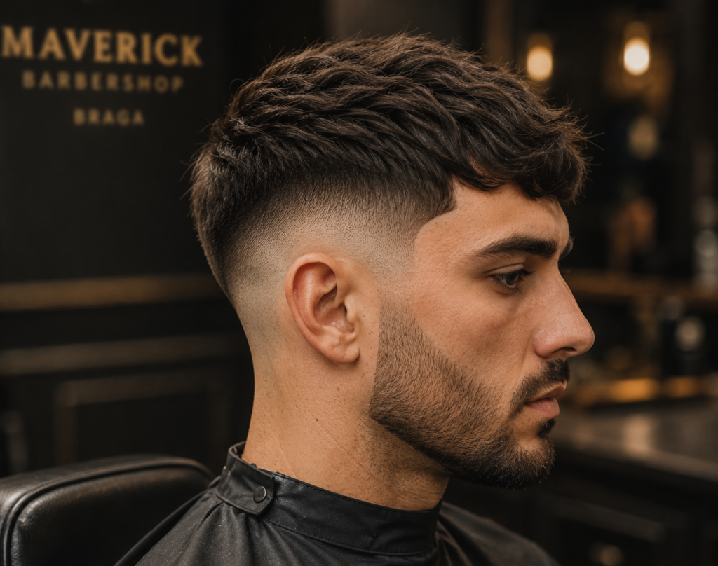 degradê masculino em Braga feito na Barbearia 27 de Agosto