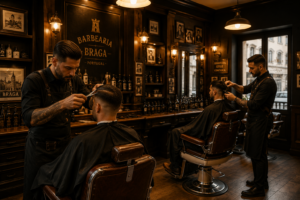melhores barbearias em Braga interior da Barbearia 27 de Agosto