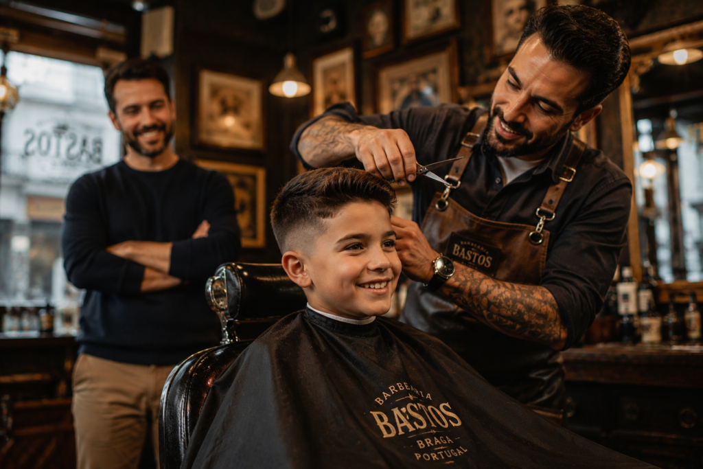 corte de cabelo infantil em Braga na Barbearia 27 de Agosto